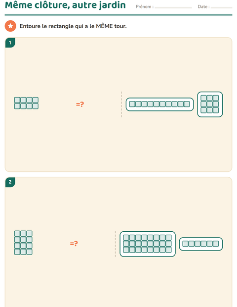 Aperçu de la fiche Géométrie pour CE2 (cours élémentaire 2)