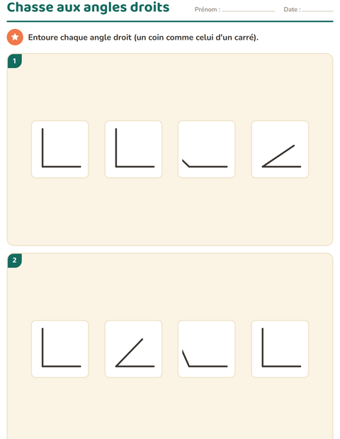 Aperçu de la fiche Géométrie pour CE2 (cours élémentaire 2)