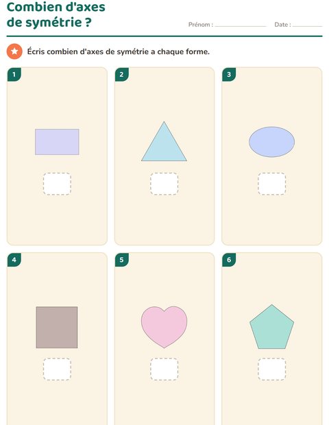 Aperçu de la fiche Géométrie pour CE2 (cours élémentaire 2)