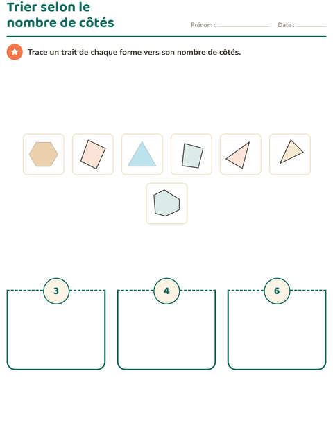 Aperçu de la fiche Géométrie pour École maternelle (grande section, 5-7 ans)