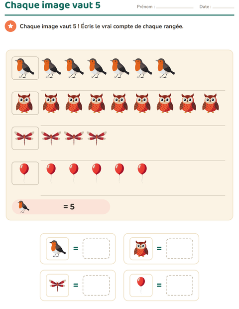 Aperçu de la fiche Graphiques et données avec Choses qui volent pour CE2 (cours élémentaire 2)
