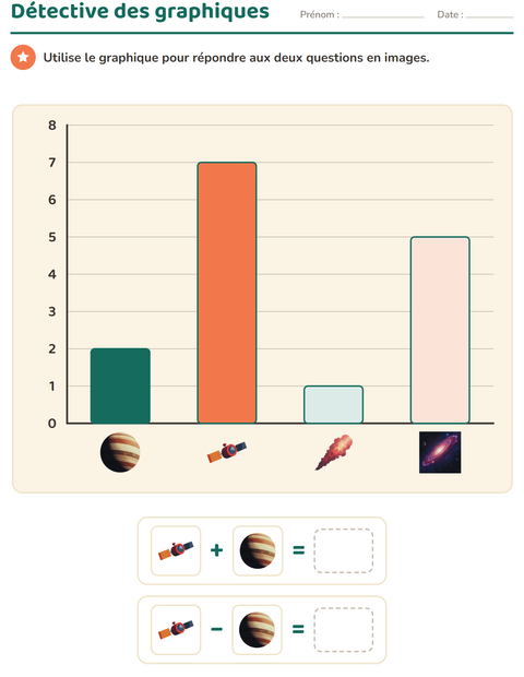 Aperçu de la fiche Graphiques et données avec Espace pour CE1 (cours élémentaire 1)