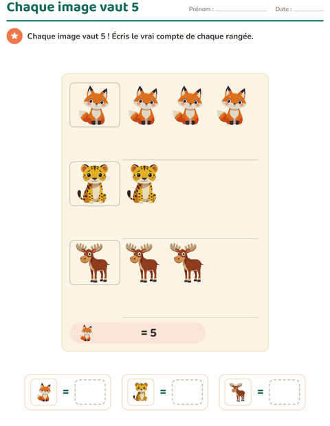 Aperçu de la fiche Graphiques et données avec Animaux du zoo pour CE2 (cours élémentaire 2)
