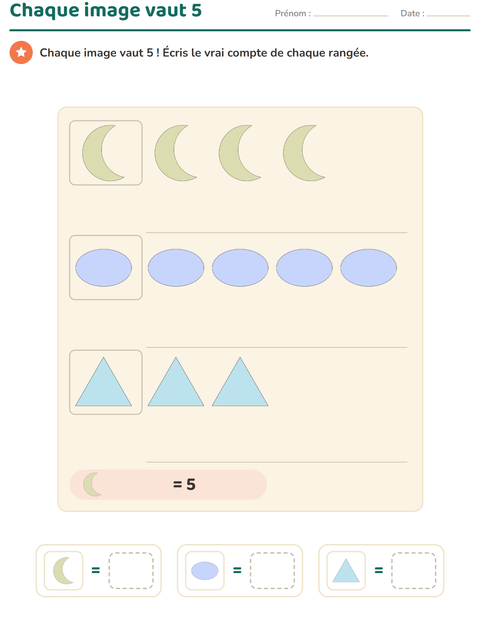 Aperçu de la fiche Graphiques et données avec Formes pour CE2 (cours élémentaire 2)