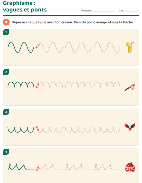 Aperçu de la fiche Graphisme avec 4 juillet pour École maternelle (grande section, 5-7 ans)