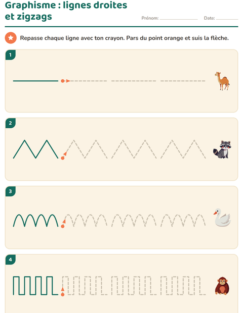 Graphisme : lignes droites et zigzags