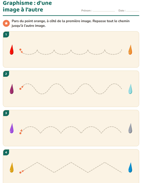Aperçu de la fiche Graphisme avec Couleurs pour École maternelle (grande section, 5-7 ans)