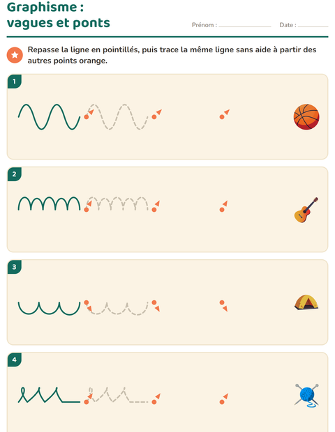 Aperçu de la fiche Graphisme avec Activités pour École maternelle (grande section, 5-7 ans)