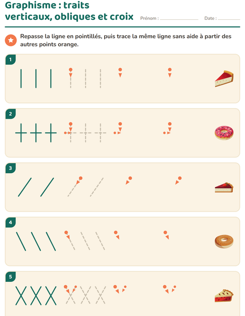 Aperçu de la fiche Graphisme avec Boulangerie pour École maternelle (grande section, 5-7 ans)