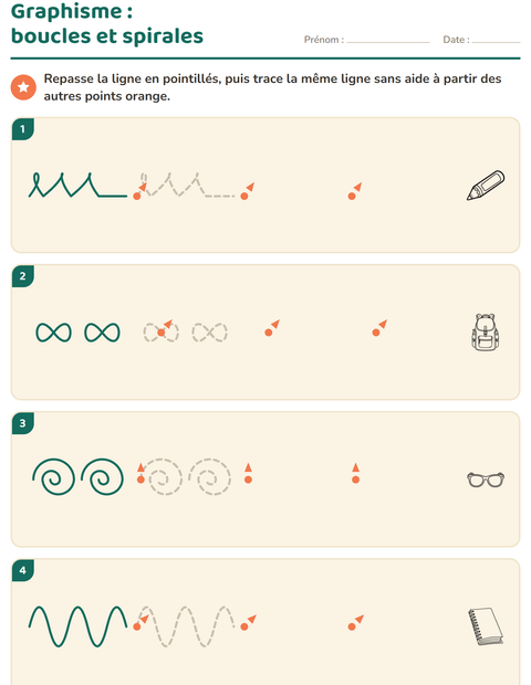 Aperçu de la fiche Graphisme avec Éducation NB pour École maternelle (grande section, 5-7 ans)