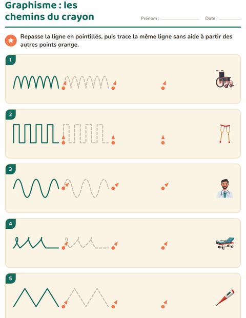 Aperçu de la fiche Graphisme avec Hôpital pour École maternelle (grande section, 5-7 ans)