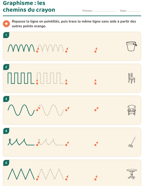 Aperçu de la fiche Graphisme avec Maison NB 2 pour École maternelle (grande section, 5-7 ans)