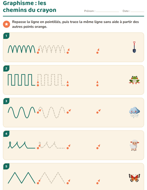 Aperçu de la fiche Graphisme avec Printemps pour École maternelle (grande section, 5-7 ans)