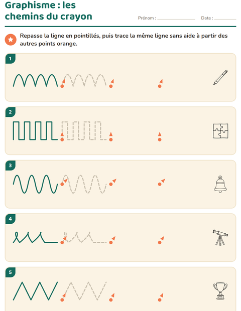 Aperçu de la fiche Graphisme avec Salle de classe (N&B) pour École maternelle (grande section, 5-7 ans)