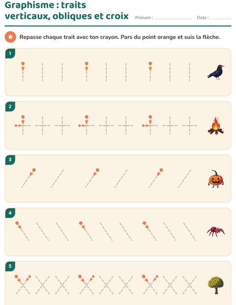 Aperçu de la fiche Graphisme avec Divers pour École maternelle (grande section, 5-7 ans)