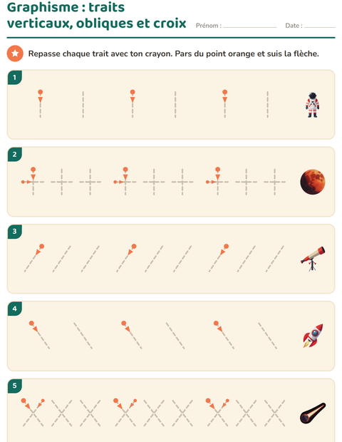 Aperçu de la fiche Graphisme avec Espace pour École maternelle (grande section, 5-7 ans)