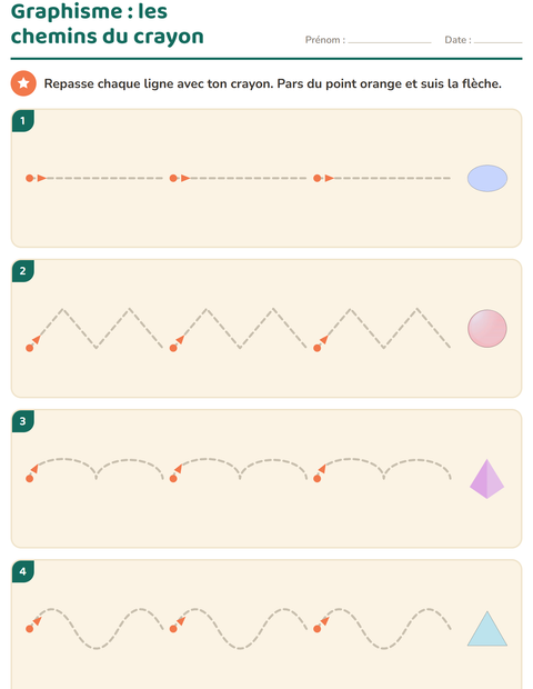 Aperçu de la fiche Graphisme avec Formes pour École maternelle (grande section, 5-7 ans)