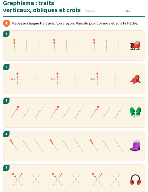 Aperçu de la fiche Graphisme avec Hiver pour École maternelle (grande section, 5-7 ans)