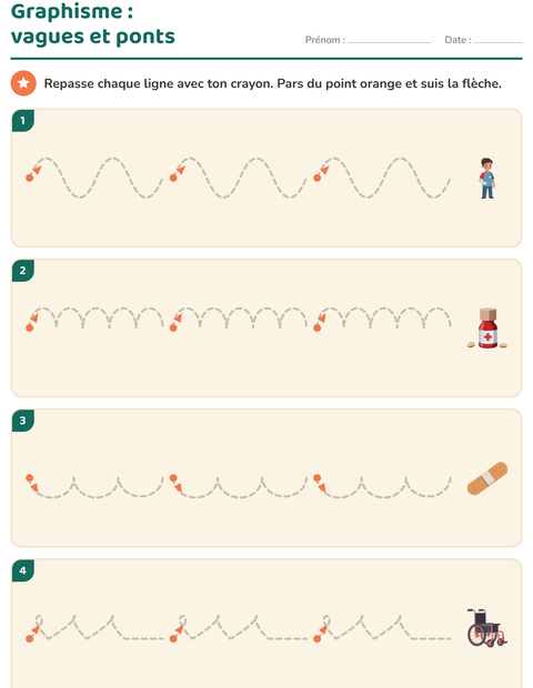 Aperçu de la fiche Graphisme avec Hôpital pour École maternelle (grande section, 5-7 ans)