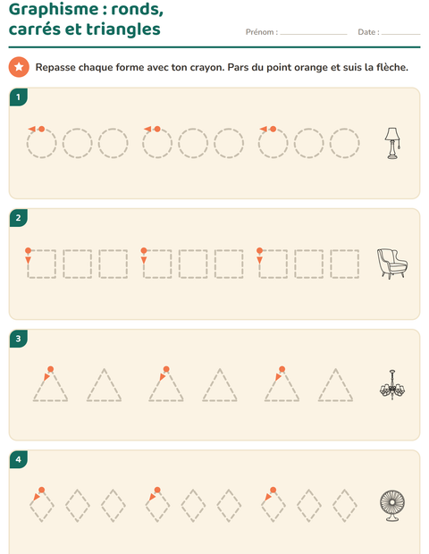 Aperçu de la fiche Graphisme avec Maison NB pour École maternelle (grande section, 5-7 ans)