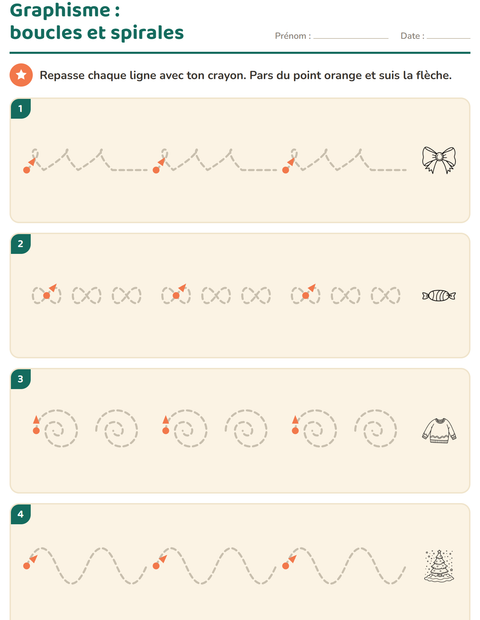 Aperçu de la fiche Graphisme avec Noël N&B pour École maternelle (grande section, 5-7 ans)