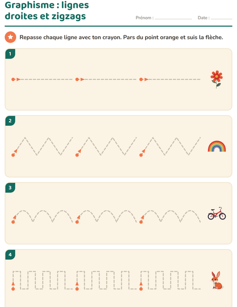 Aperçu de la fiche Graphisme avec Printemps pour École maternelle (grande section, 5-7 ans)