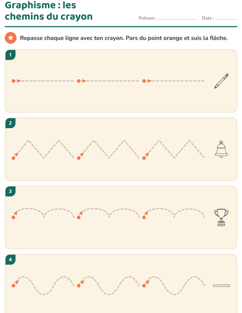 Aperçu de la fiche Graphisme avec Salle de classe (N&B) pour École maternelle (grande section, 5-7 ans)