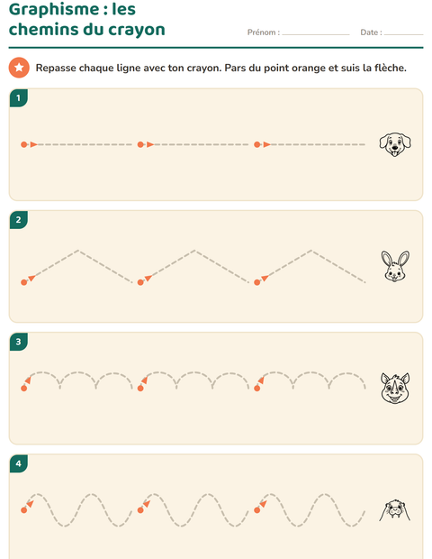 Aperçu de la fiche Graphisme avec Visages NB pour École maternelle (grande section, 5-7 ans)