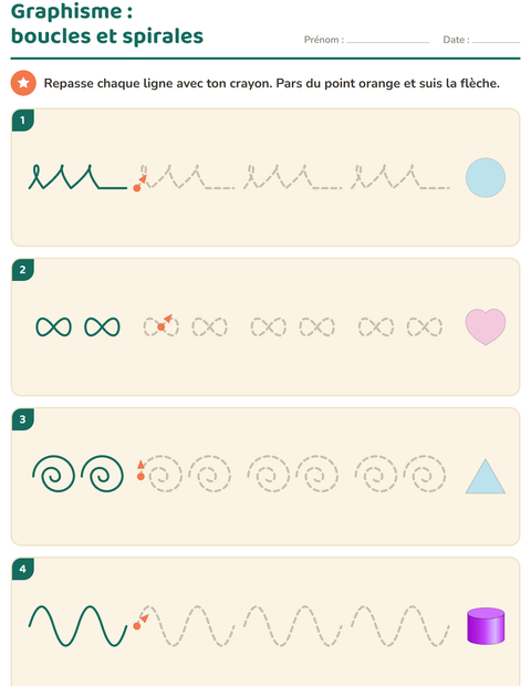 Aperçu de la fiche Graphisme avec Formes pour École maternelle (grande section, 5-7 ans)
