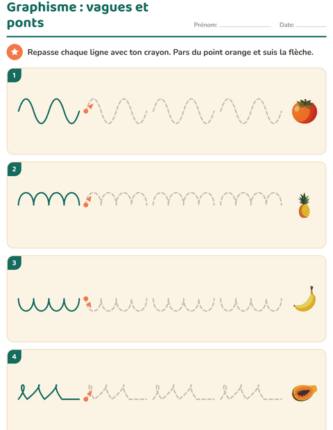 Graphisme : vagues, ponts et coupelles