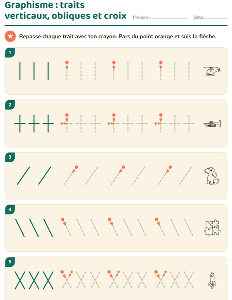 Aperçu de la fiche Graphisme avec Jouets NB 2 pour École maternelle (grande section, 5-7 ans)