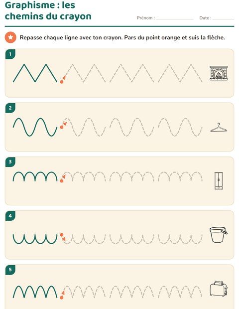 Aperçu de la fiche Graphisme avec Maison NB 2 pour École maternelle (grande section, 5-7 ans)