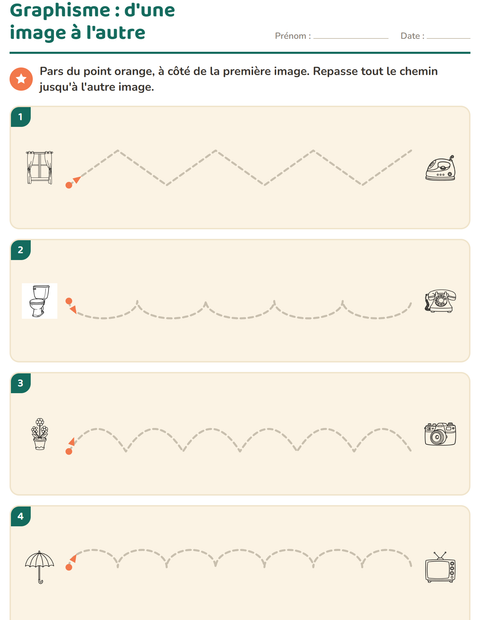 Aperçu de la fiche Graphisme avec Ménage NB pour École maternelle (grande section, 5-7 ans)
