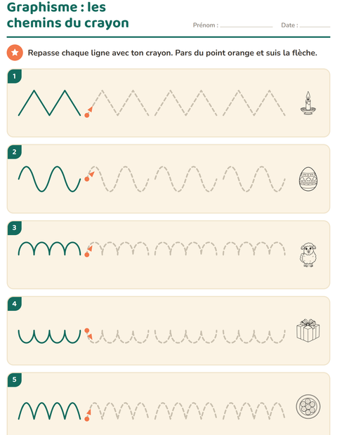 Aperçu de la fiche Graphisme avec Pâques NB 2 pour École maternelle (grande section, 5-7 ans)