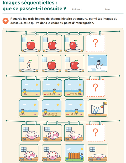 Aperçu de la fiche Images séquentielles pour CP (cours préparatoire)