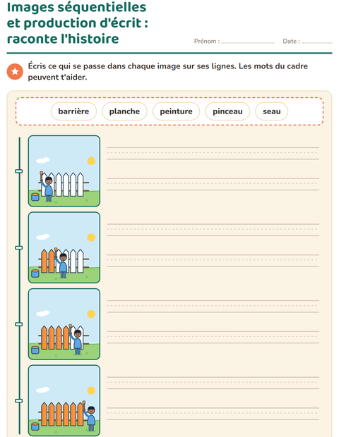 Aperçu de la fiche Images séquentielles pour CE1 (cours élémentaire 1)