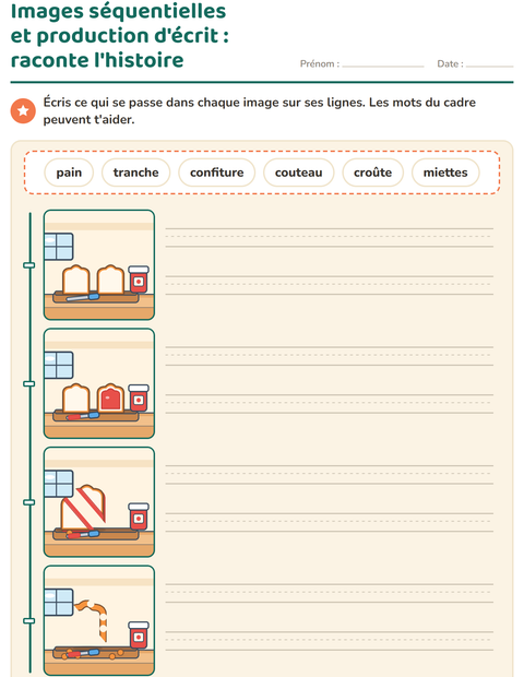 Aperçu de la fiche Images séquentielles pour CE1 (cours élémentaire 1)