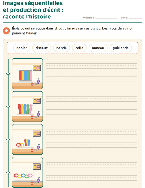 Aperçu de la fiche Images séquentielles pour CE1 (cours élémentaire 1)