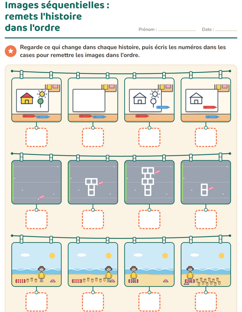 Aperçu de la fiche Images séquentielles pour École maternelle (grande section, 5-7 ans)