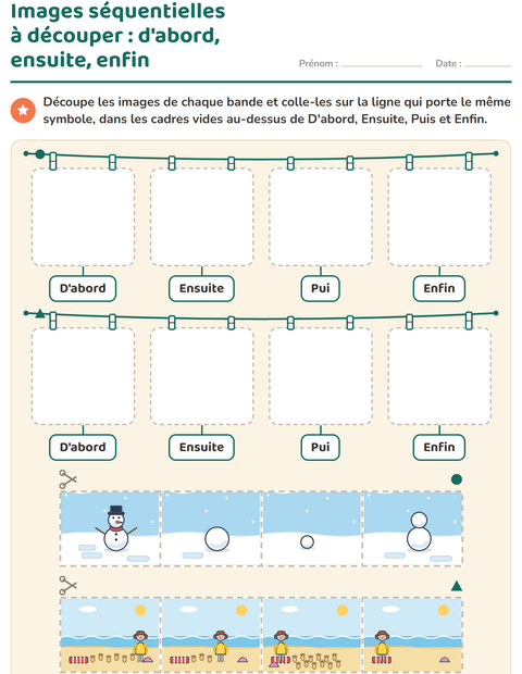 Aperçu de la fiche Images séquentielles pour École maternelle (grande section, 5-7 ans)