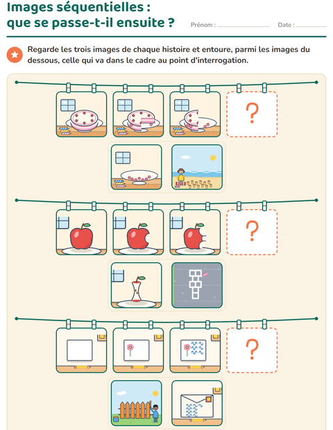 Aperçu de la fiche Images séquentielles pour CP (cours préparatoire)