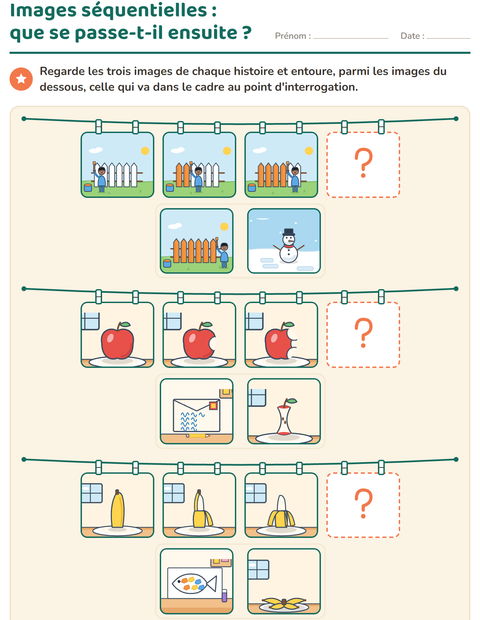 Aperçu de la fiche Images séquentielles pour CP (cours préparatoire)