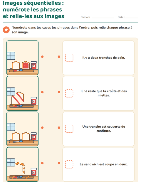 Aperçu de la fiche Images séquentielles pour CP (cours préparatoire)
