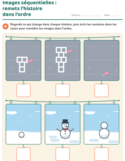 Aperçu de la fiche Images séquentielles pour École maternelle (grande section, 5-7 ans)