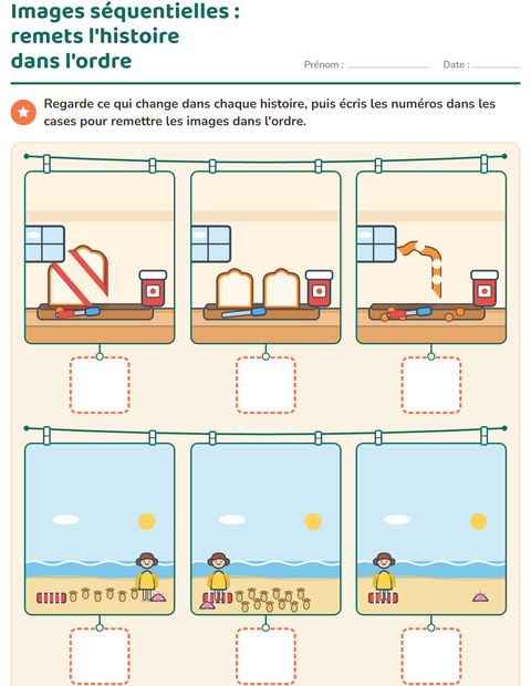 Aperçu de la fiche Images séquentielles pour École maternelle (grande section, 5-7 ans)