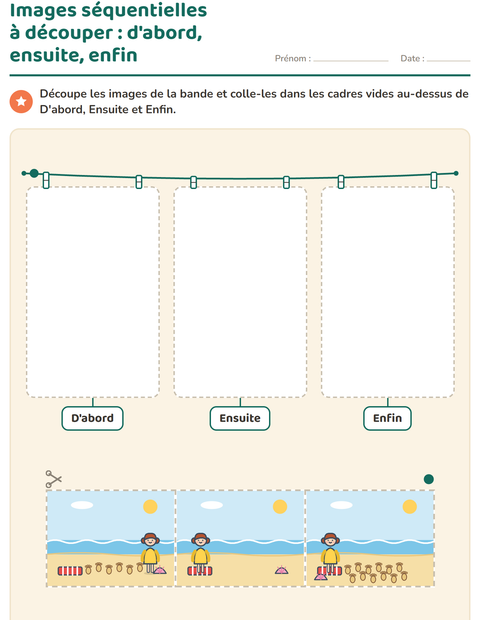Aperçu de la fiche Images séquentielles pour École maternelle (grande section, 5-7 ans)