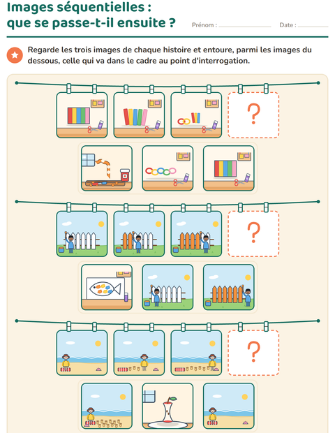 Aperçu de la fiche Images séquentielles pour CP (cours préparatoire)