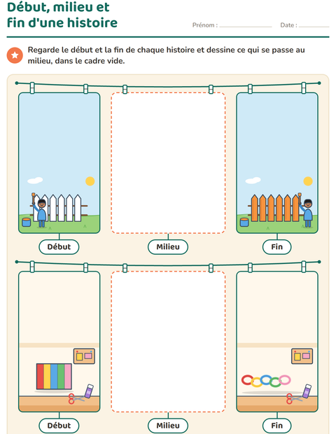 Aperçu de la fiche Images séquentielles pour CP (cours préparatoire)