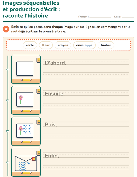 Aperçu de la fiche Images séquentielles pour CE1 (cours élémentaire 1)
