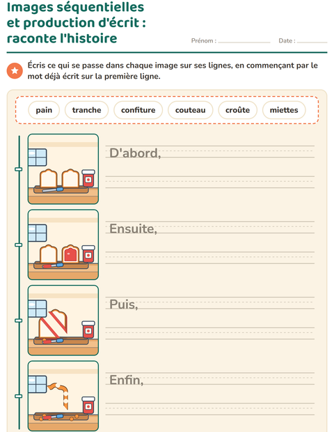 Aperçu de la fiche Images séquentielles pour CE1 (cours élémentaire 1)